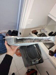 dryer not heating Toronto condo blockage inside vent